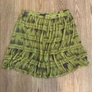 Green Knee-Length Flowy Skirt